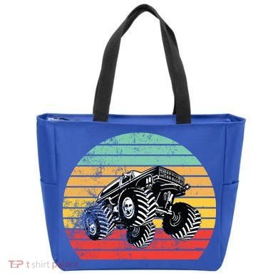 Retro Monster Truck Emblem Tote Bag