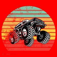 Retro Monster Truck Emblem Santa Hat thumb 1