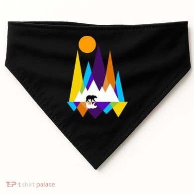 Retro Mount Bear Sunset USA-Made Doggie Bandana
