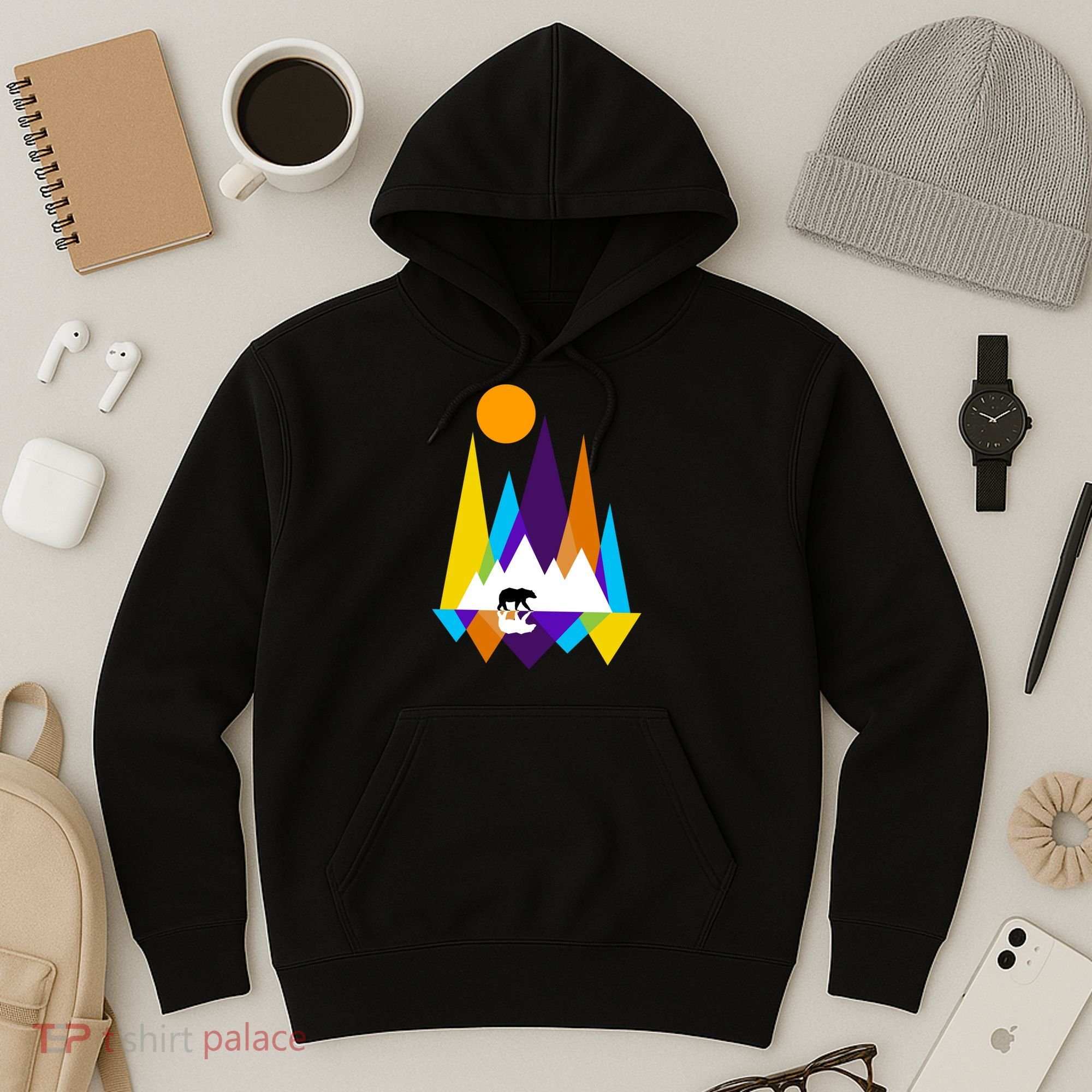 Retro Mount Bear Sunset Hoodie