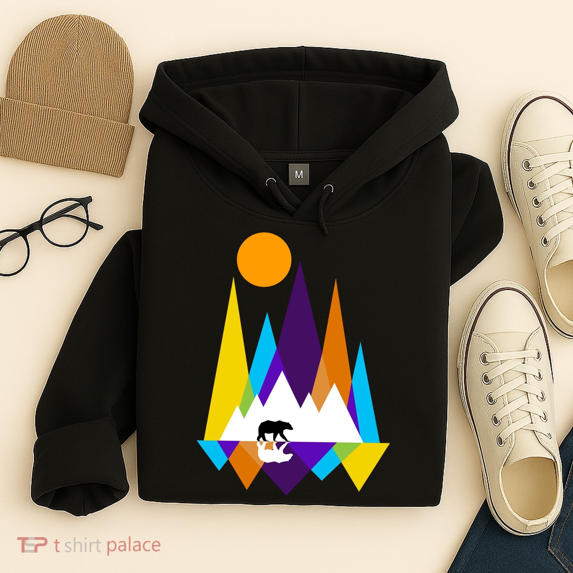 Retro Mount Bear Sunset Hoodie