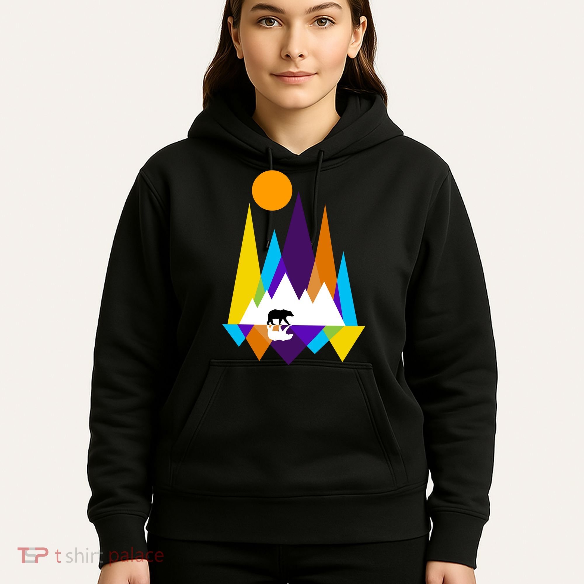 Retro Mount Bear Sunset Hoodie