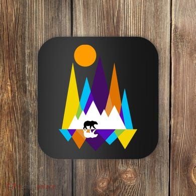 Retro Mount Bear Sunset Coaster