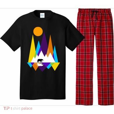 Retro Mount Bear Sunset Pajama Set