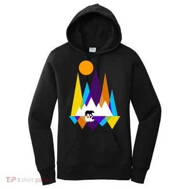 Retro Mount Bear Sunset Women's Hoodie