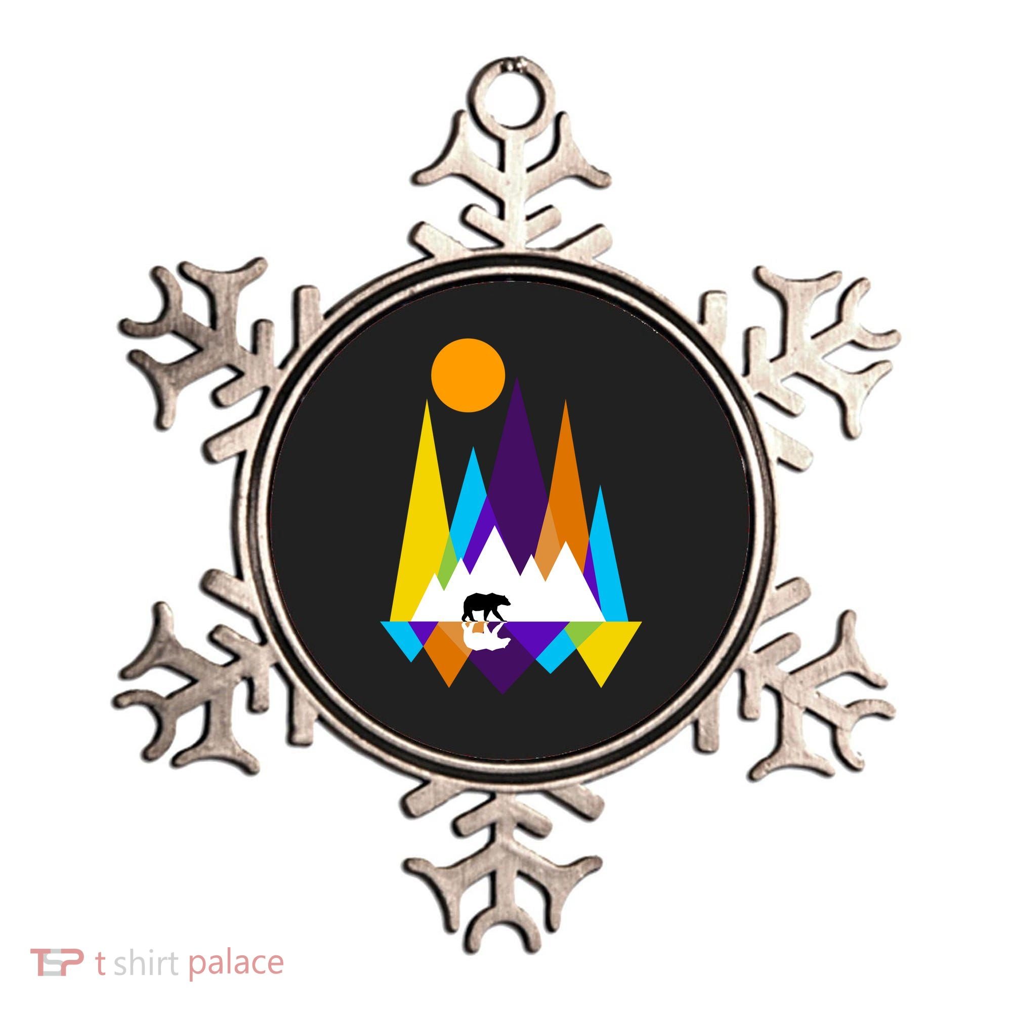 Retro Mount Bear Sunset Ornament