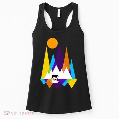 Retro Mount Bear Sunset Women's Tank Top