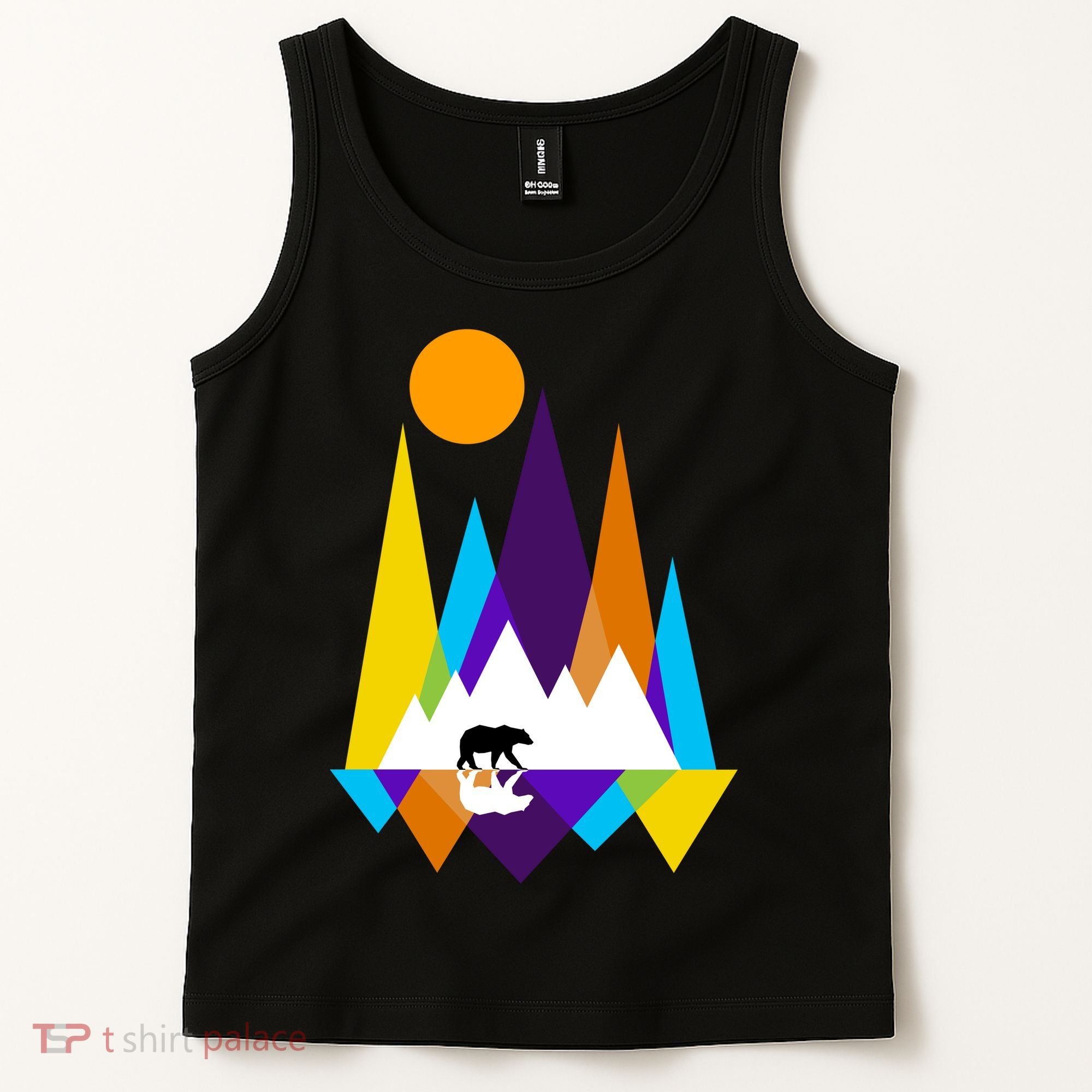Retro Mount Bear Sunset Tank Top