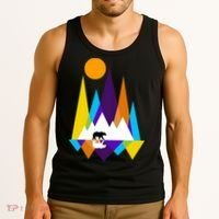 Retro Mount Bear Sunset Tank Top thumb 3
