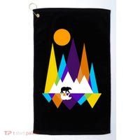 Retro Mount Bear Sunset Golf Towel thumb 0