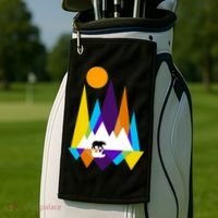 Retro Mount Bear Sunset Golf Towel thumb 2