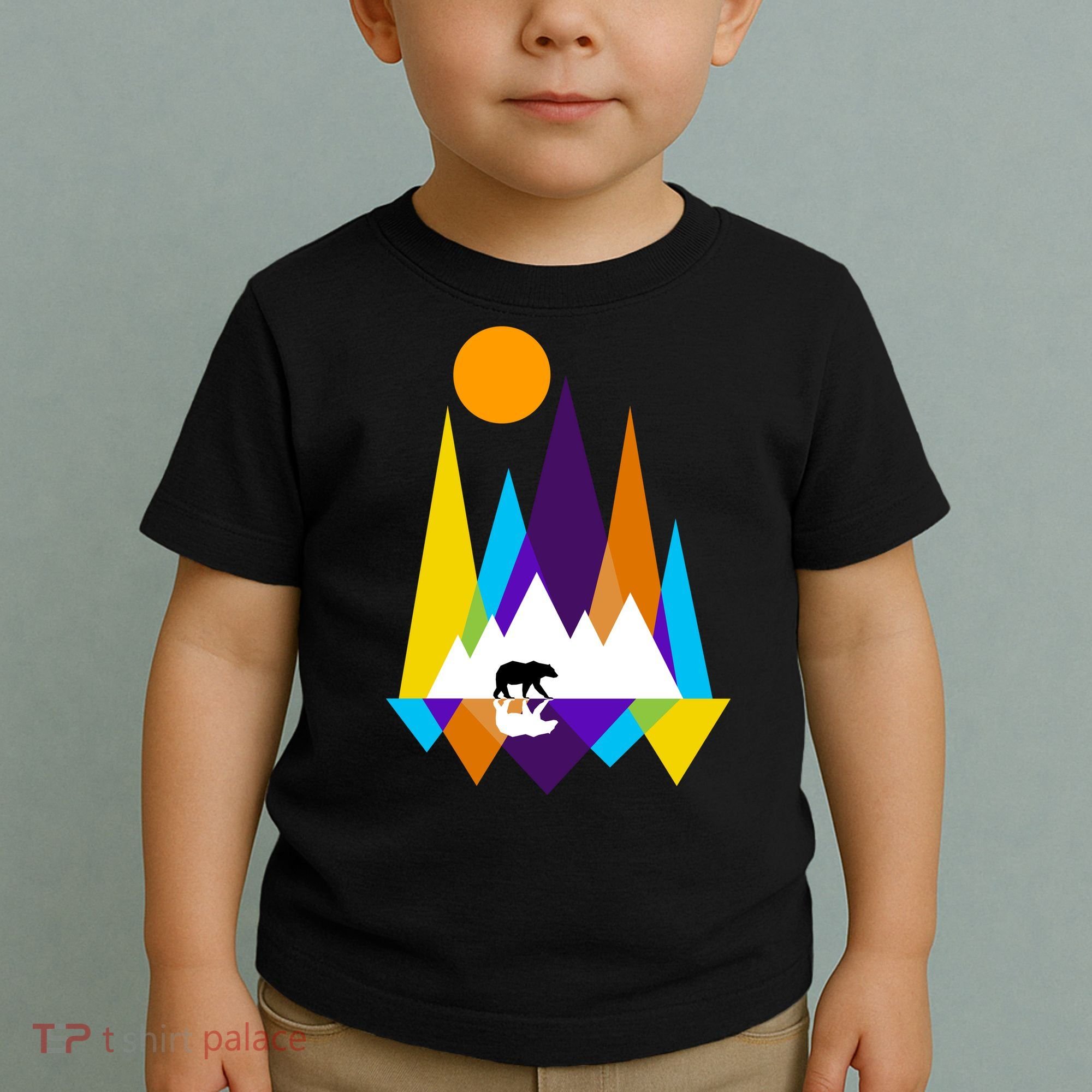 Retro Mount Bear Sunset Toddler T-Shirt