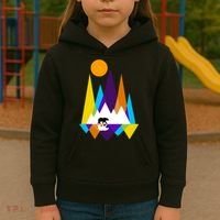 Retro Mount Bear Sunset Kids Hoodie thumb 3