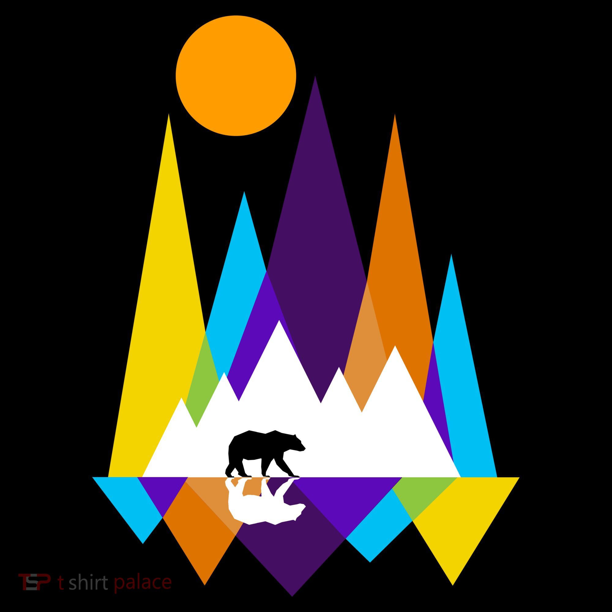 Retro Mount Bear Sunset Kids Hoodie