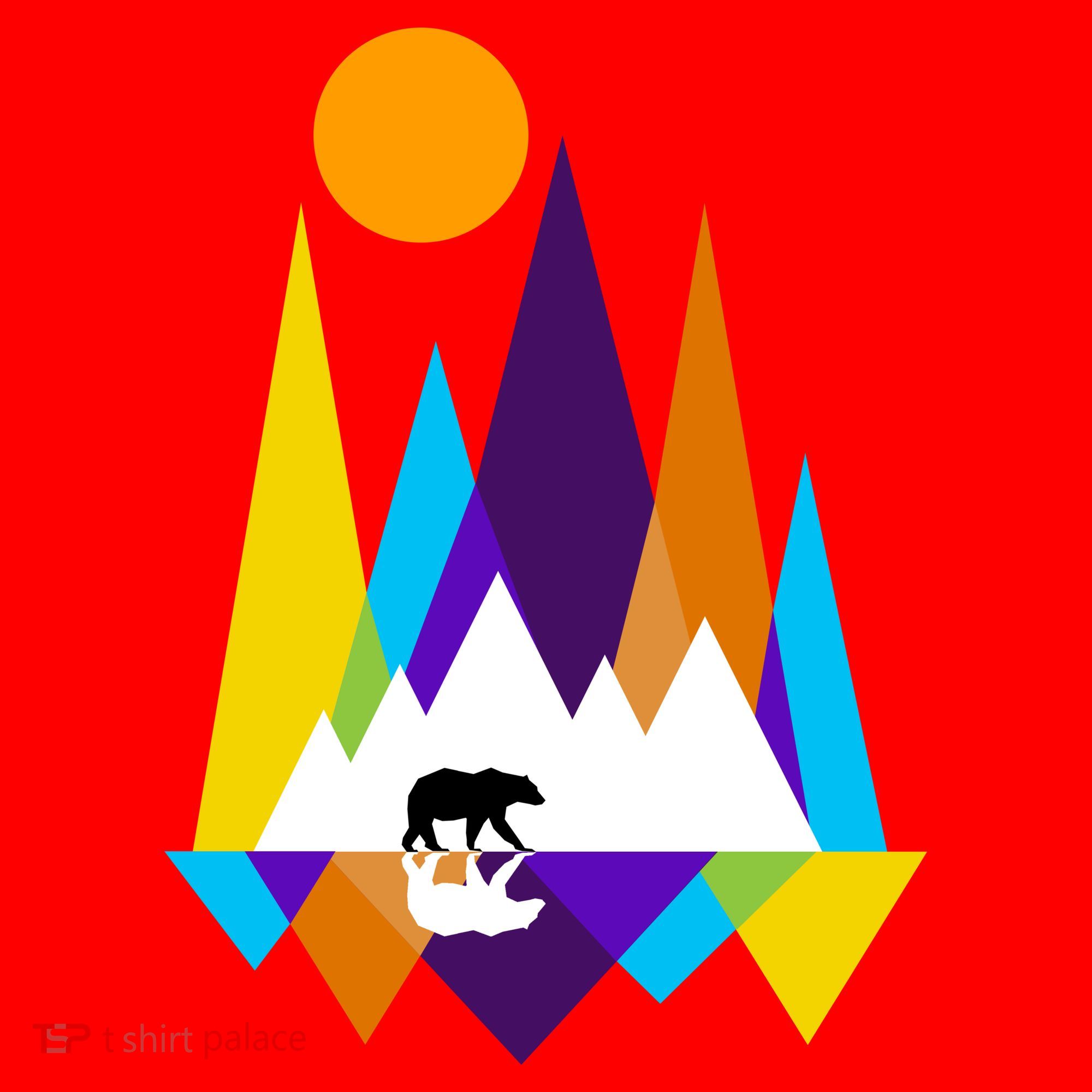 Retro Mount Bear Sunset Santa Hat
