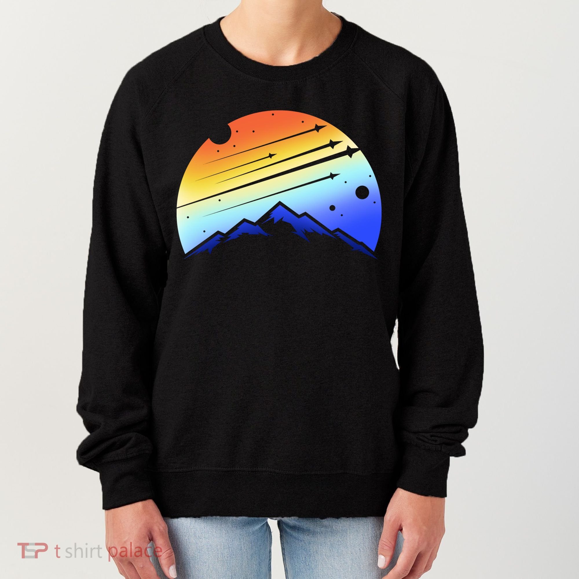 Retro Mountain Stars Women's Sweatshirt