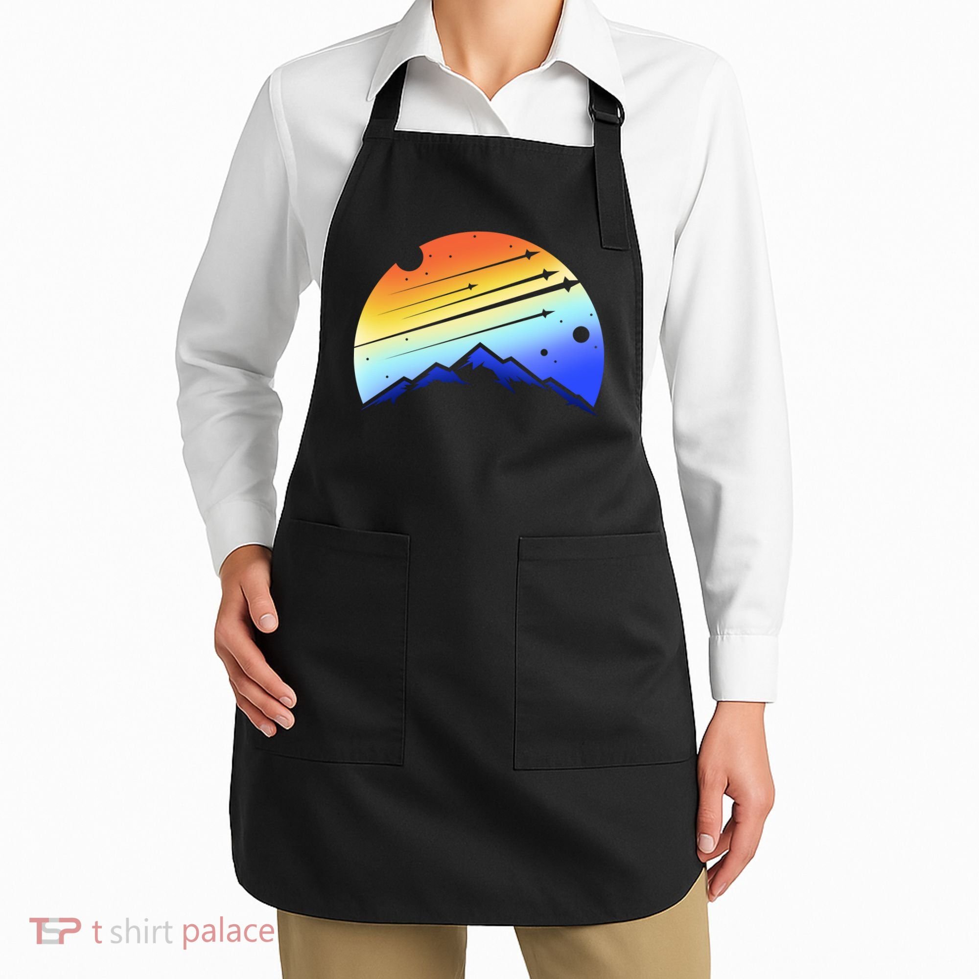 Retro Mountain Stars Apron