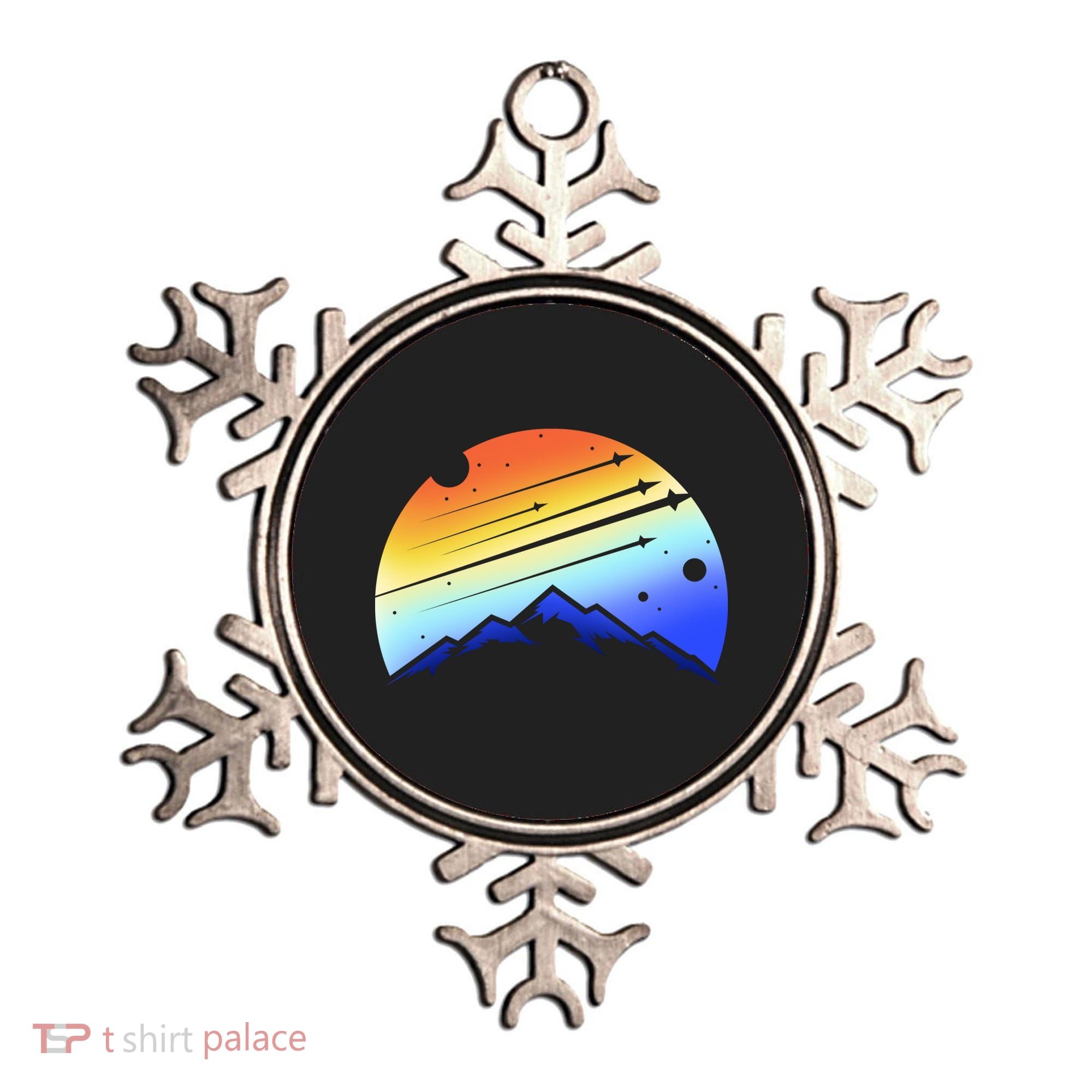 Retro Mountain Stars Ornament