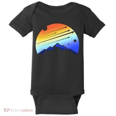 Retro Mountain Stars Baby Bodysuit