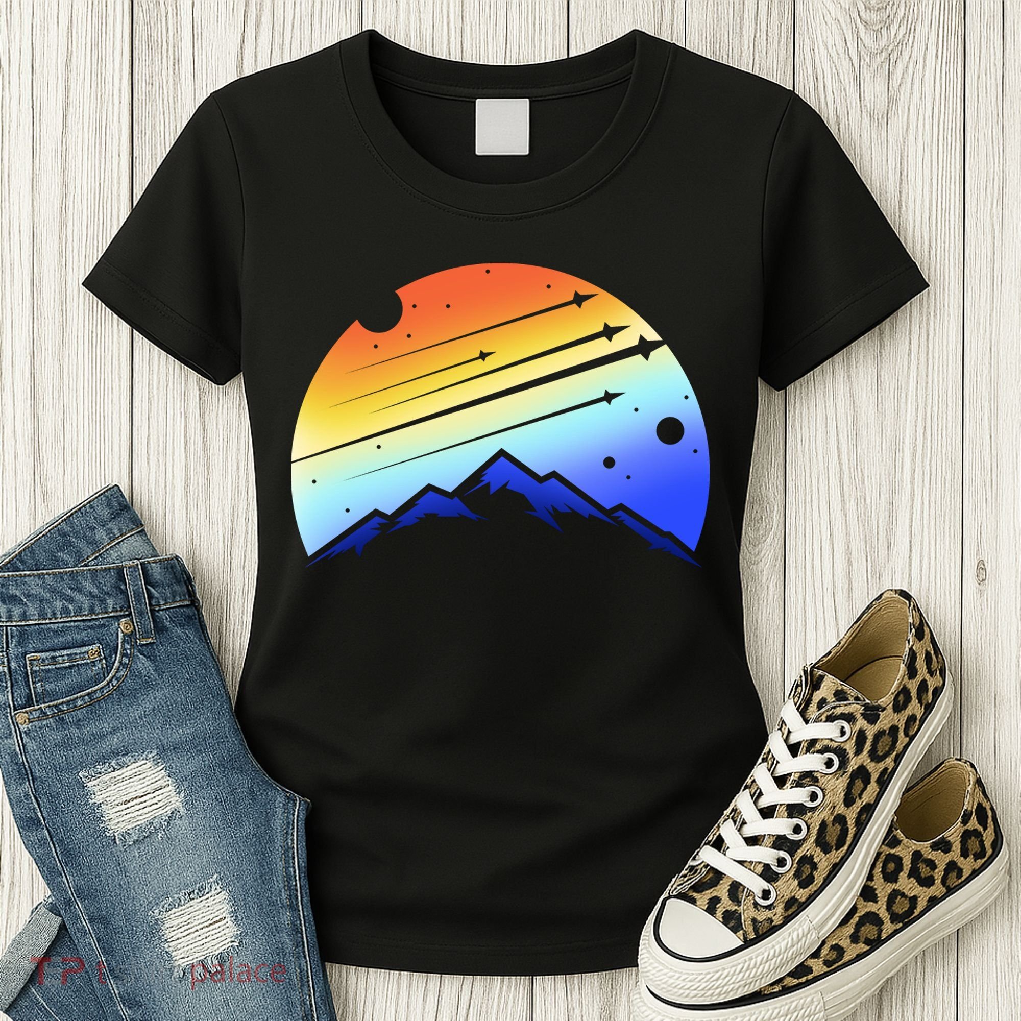 Retro Mountain Stars Women's T-Shirt