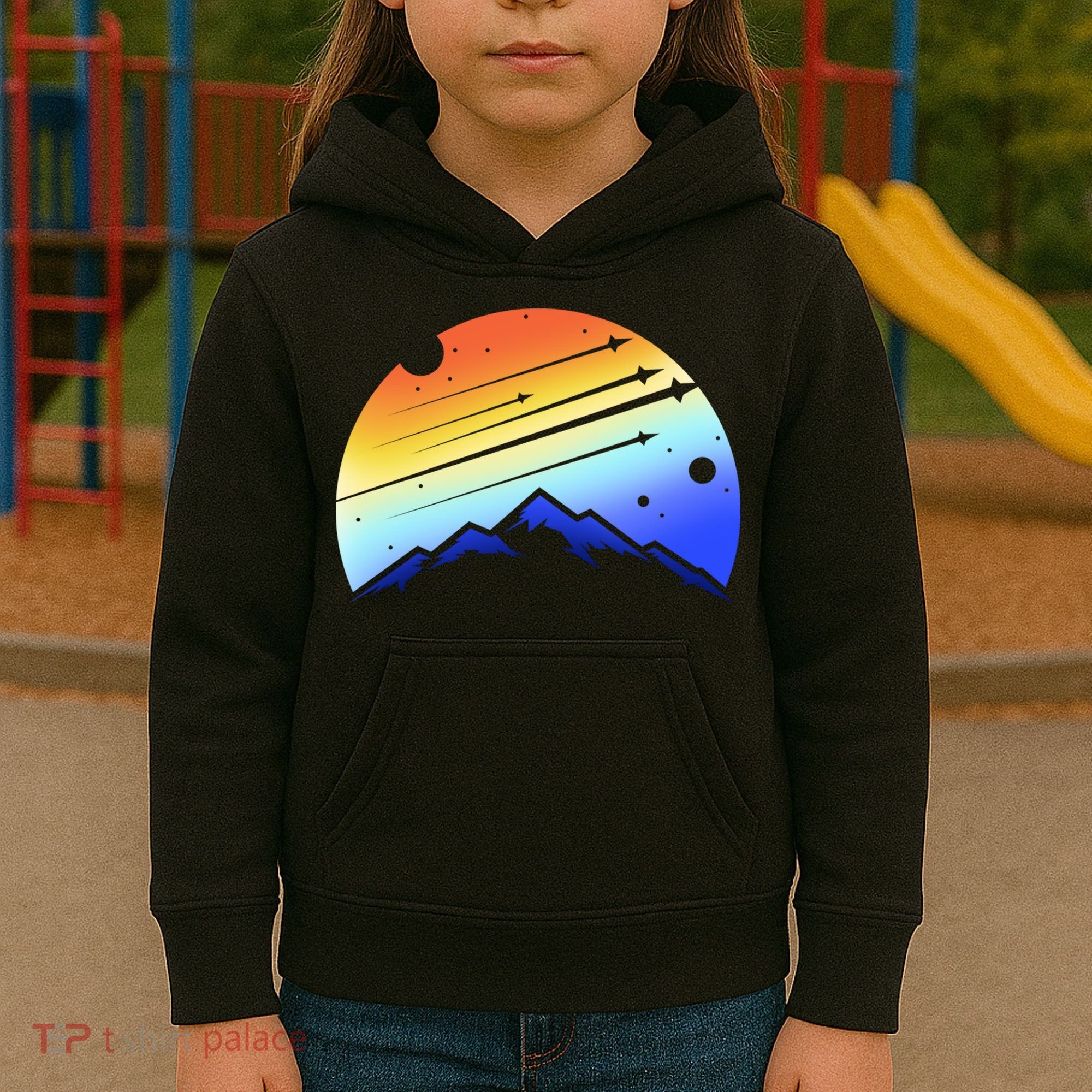 Retro Mountain Stars Kids Hoodie