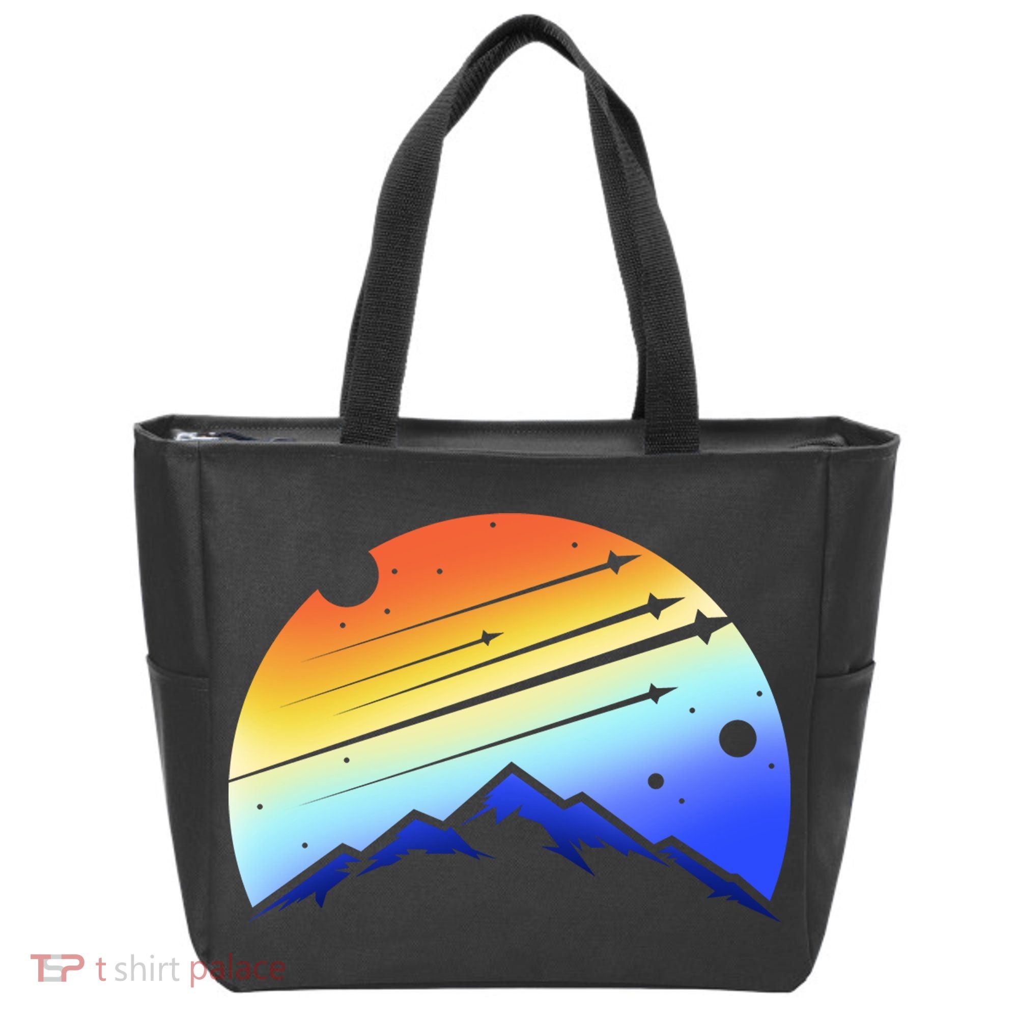 Retro Mountain Stars Tote Bag