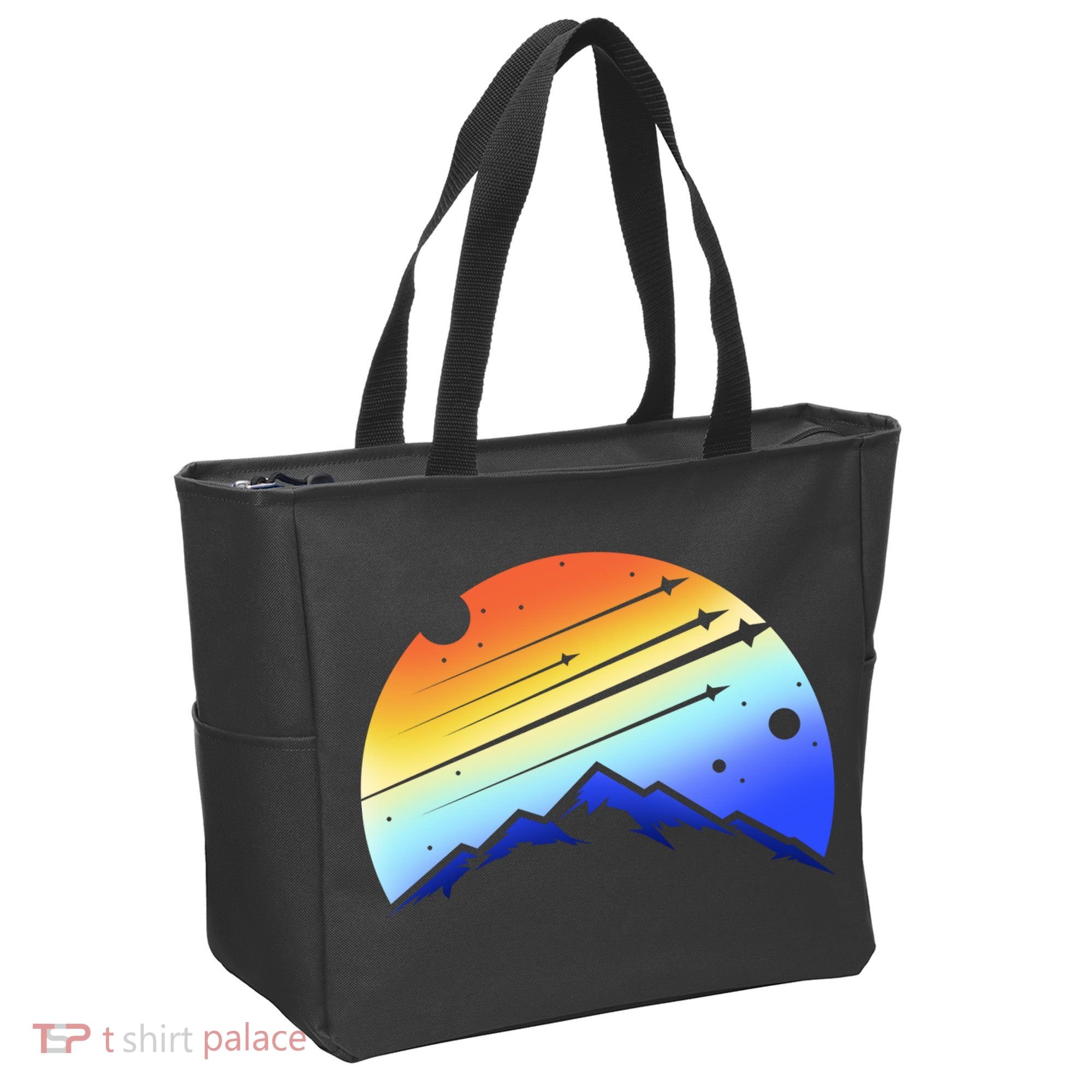 Retro Mountain Stars Tote Bag