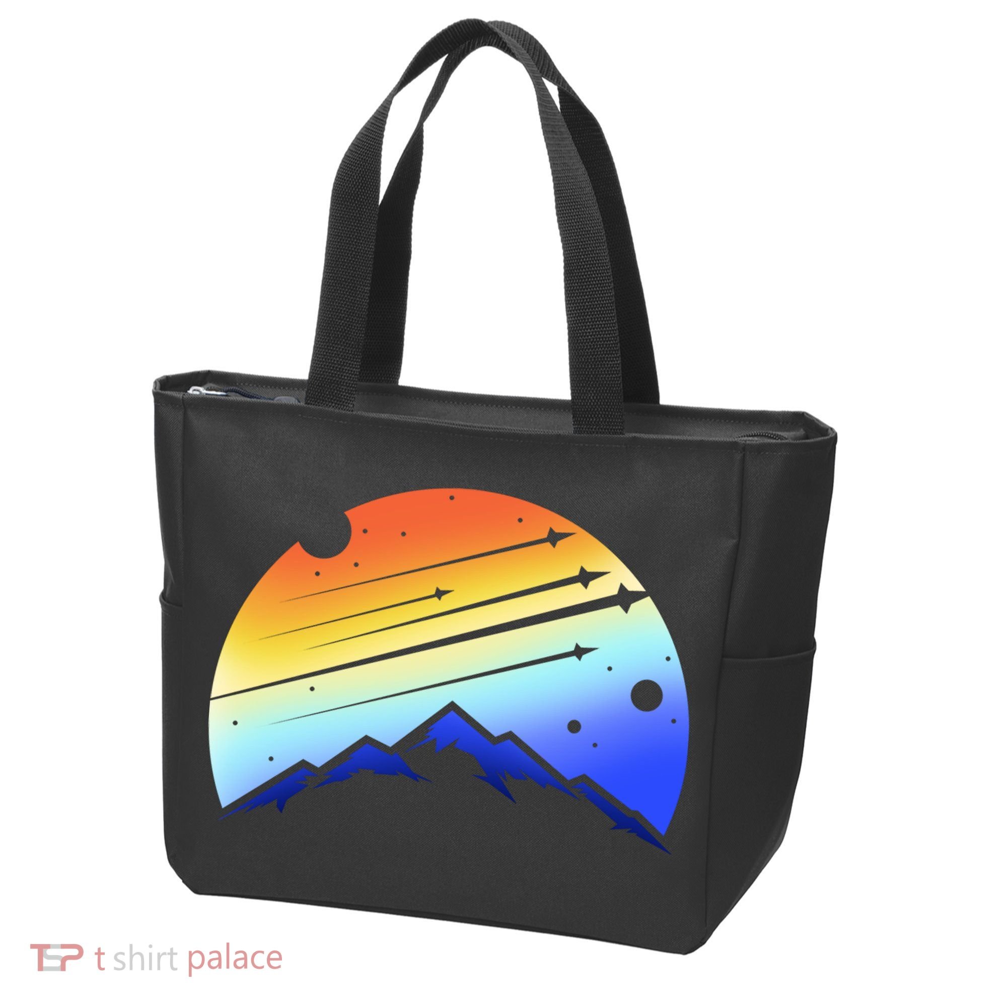 Retro Mountain Stars Tote Bag
