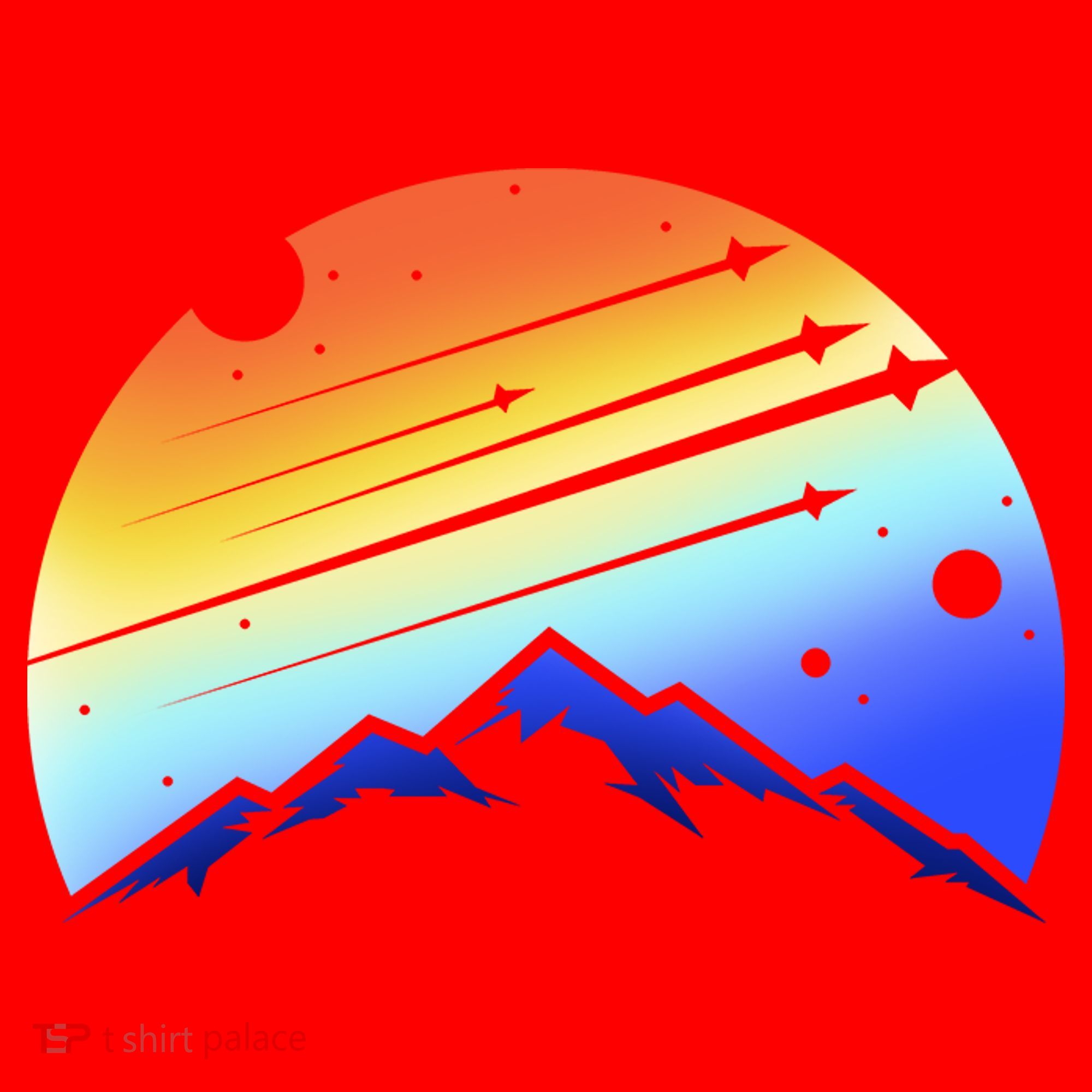 Retro Mountain Stars Santa Hat