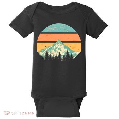 Retro Mountain Wilderness Vintage Baby Bodysuit