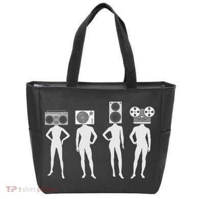 Retro Music Head Tote Bag