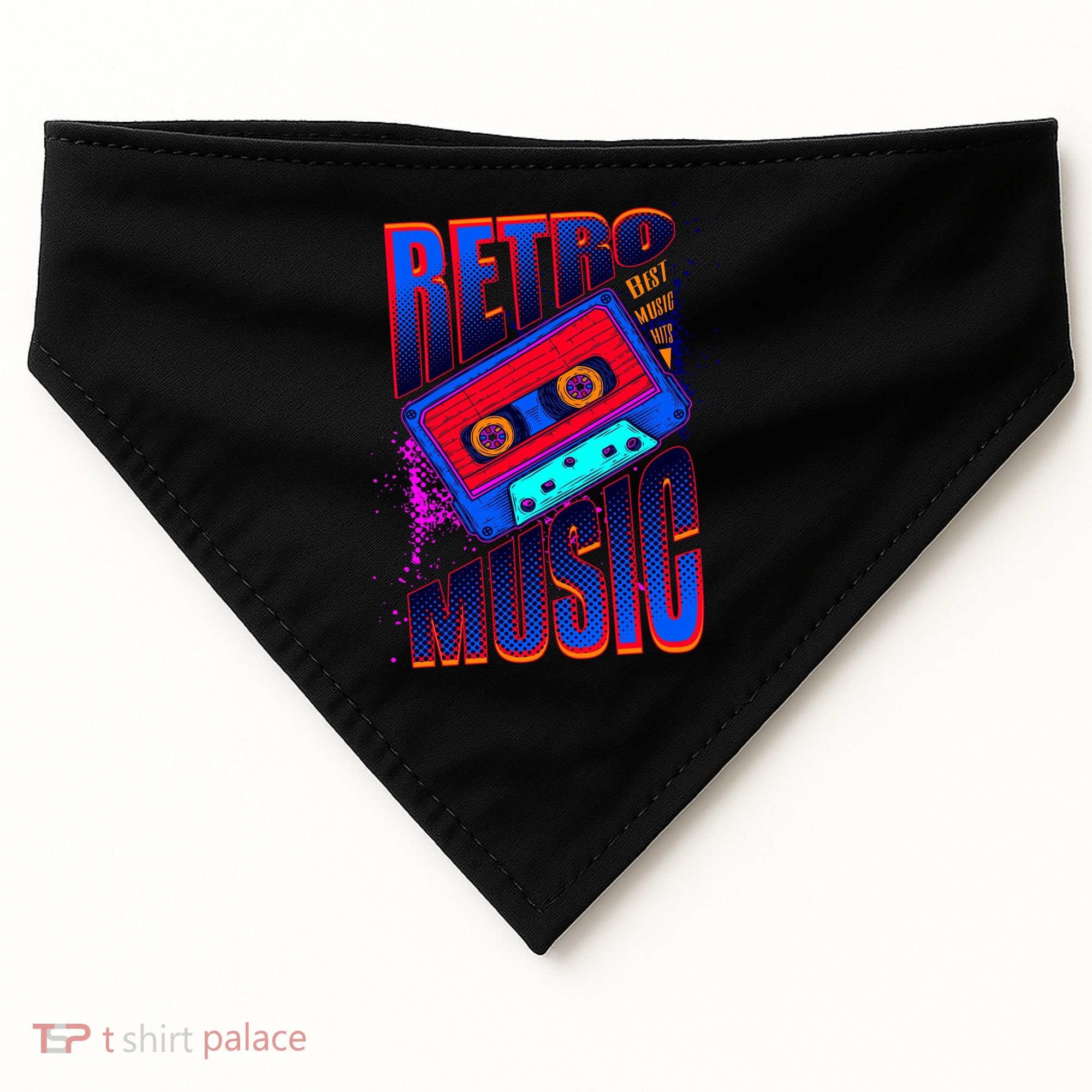 Retro Music Neon USA-Made Doggie Bandana