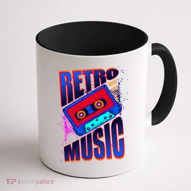 Retro Music Neon Coffee Mug back