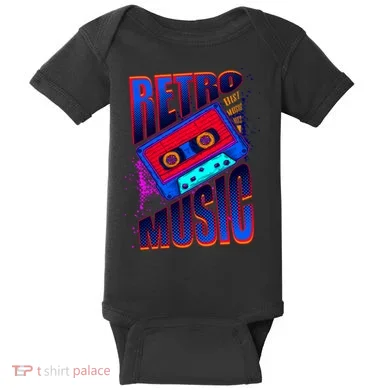 Retro Music Neon Baby Bodysuit