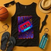Retro Music Neon Tank Top thumb 4