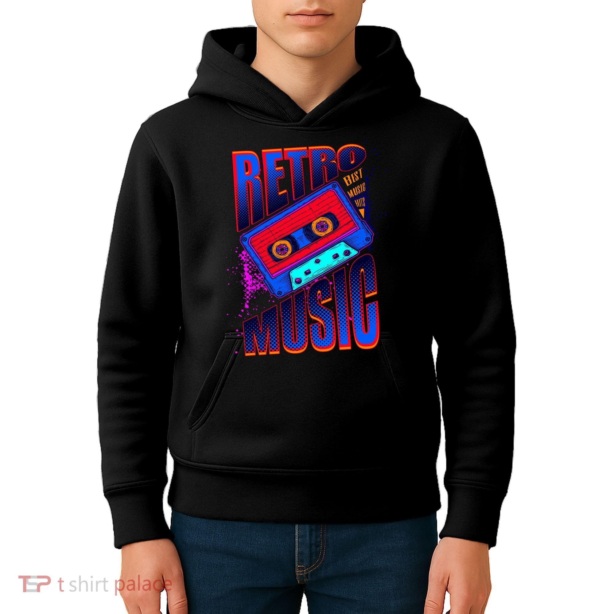 Retro Music Neon Kids Hoodie