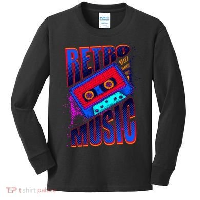 Retro Music Neon Kids Long Sleeve Shirt