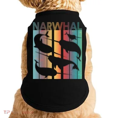 Retro Narwhal Doggie Tank