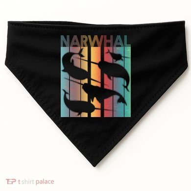 Retro Narwhal USA-Made Doggie Bandana