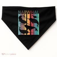 Retro Narwhal USA-Made Doggie Bandana thumb 0
