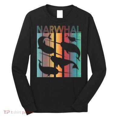 Retro Narwhal Long Sleeve Shirt
