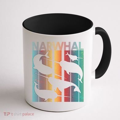 Retro Narwhal Coffee Mug back