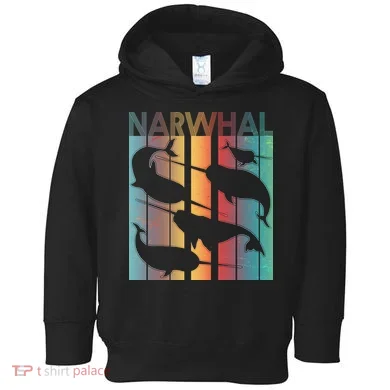 Retro Narwhal Toddler Hoodie