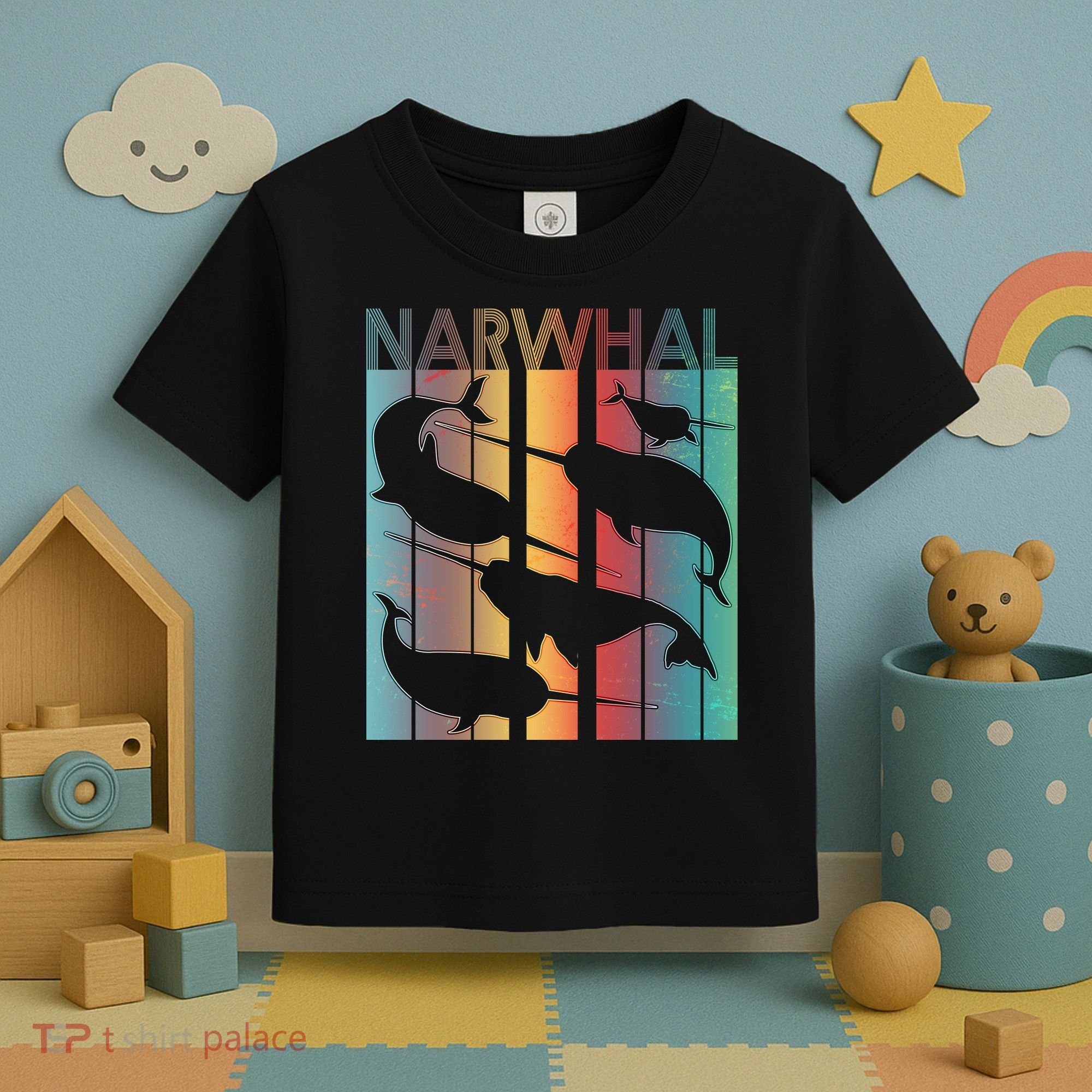 Retro Narwhal Toddler T-Shirt