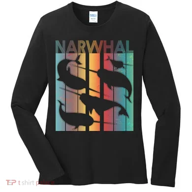 Retro Narwhal Women's Long Sleeve Shirt