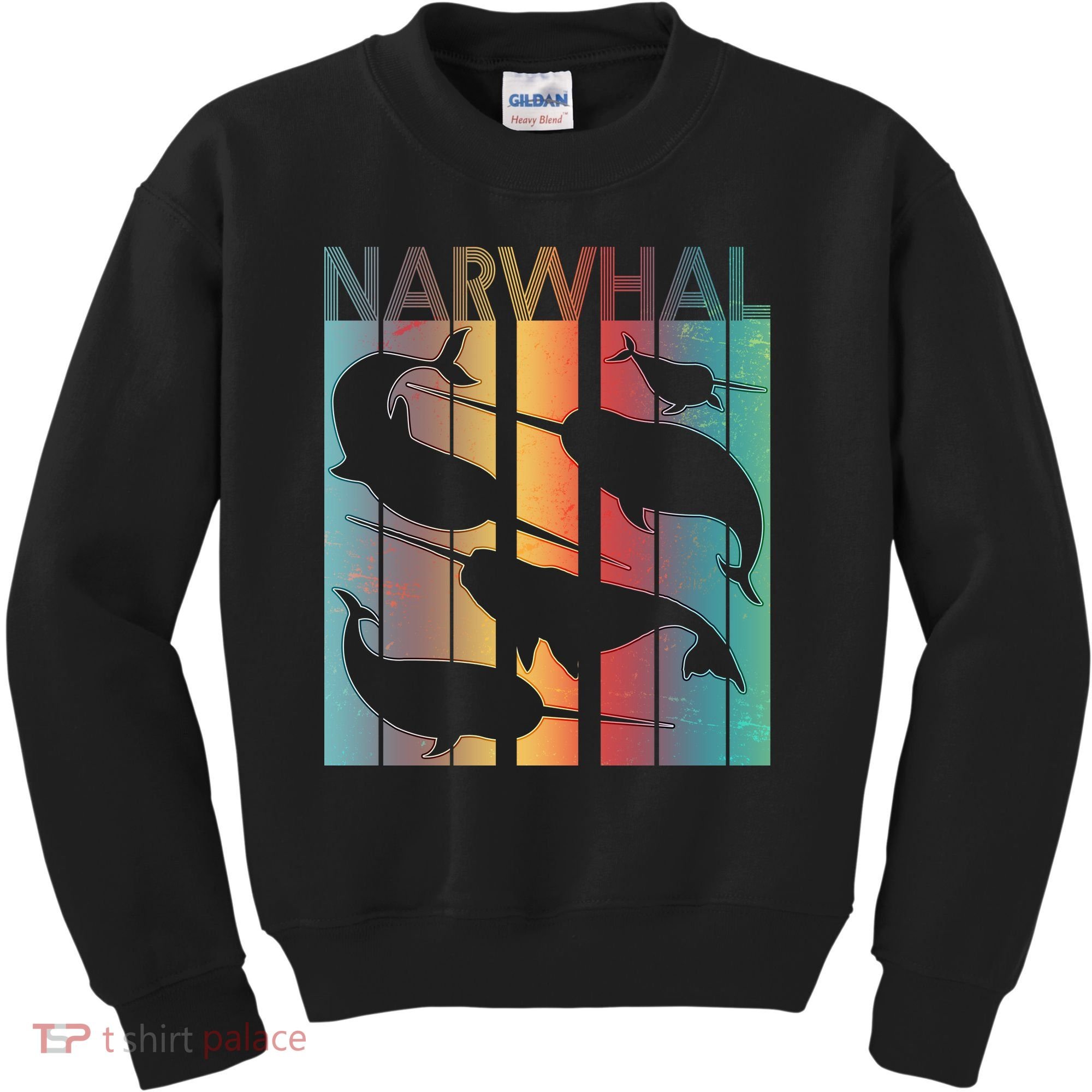 Retro Narwhal Kids Sweatshirt