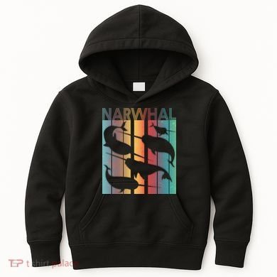Retro Narwhal Kids Hoodie