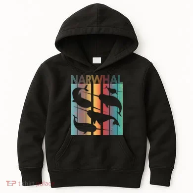 Retro Narwhal Kids Hoodie