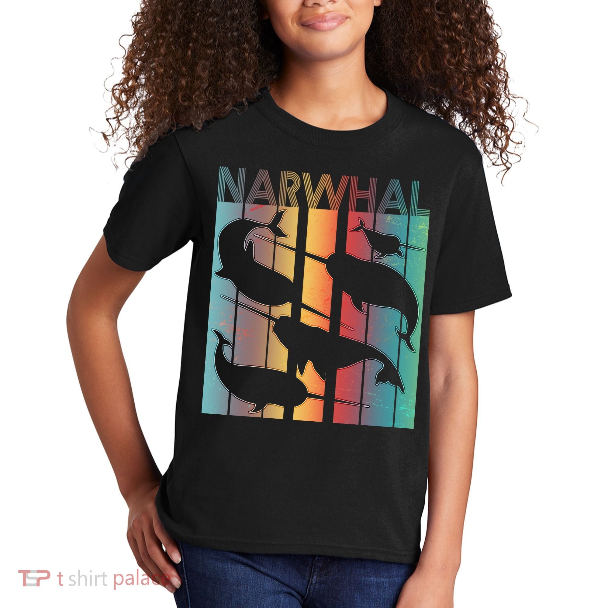 Retro Narwhal Kids T-Shirt