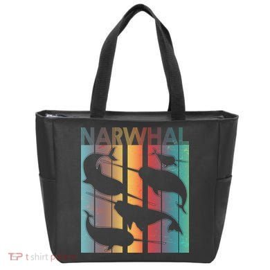 Retro Narwhal Tote Bag